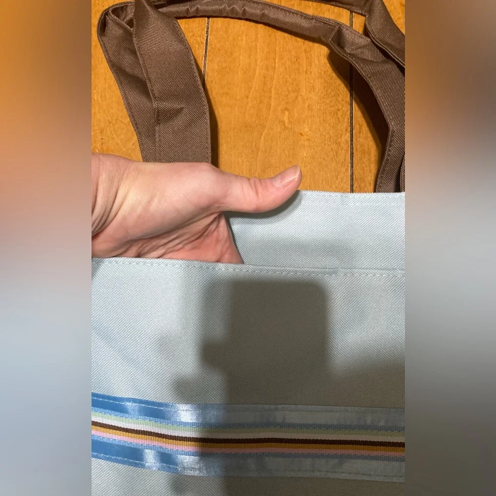 NWOT Blue and Brown zippered Diaper/Tote Bag w/ Changing Pad